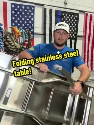 So glad I invested in a stainless steel table! [DealsForYouDays] VEVOR Folding Commercial Stainless Steel Prep Table - 48x24 In Drop Down Rectangular Kitchen Table Workstation with Undershelt300 Ibs Load Capacity for Home KitchenRestaurantDrop Down Table. #camp #vevortools #stainlesssteel #table #foldingtable @VEVOR Store 