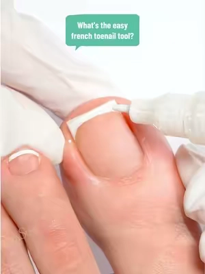 What's the easy french toenail tool? It's nail art pen! 👉Check my shop to try it! #melodysusie #frenchnails #pedicure #toenail #nailart 