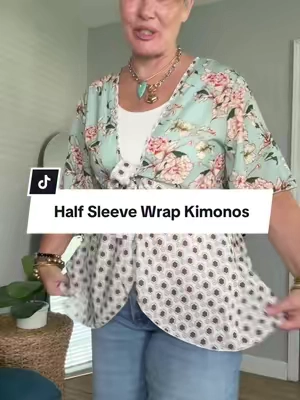 These boho style kimonos are lightweight and flowy and the easiest way to dress up any outfit!  #tiktokshopcreatorpicks #tiktokshopsummersale #TikTokshopbacktoschool #over50style #midsizefashion 