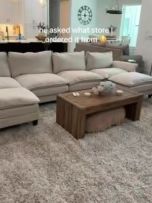 I finally gave in and ordered it and I could not be more impressed this is such a good deal // cloud couch TikTokShop, huge couch TikTokShop, weture 115-149 Inch Modular Couch Sectionals with Ottoman, Big Comfy Cloud Couches, L/U Shaped 4-6 Seats Modular Sectional Sofa, Modern Cloud Sectional Couches for Living Room, Deep Seat Sofa