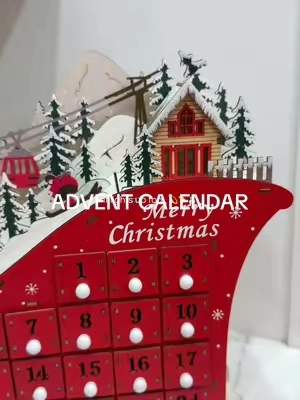 I had to have it for my kids 🥹🍫⛄️ it’s wooden and lights up! Fill it with toys or candy 🎁 #adventcalendar #christmasdecor #christmas 