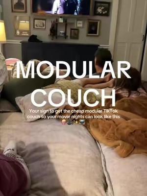 From couch to movie mode 😎 #movienight #couch #modularsofa #livingroom #tiktokshopcreatorpicks 
