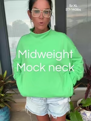 Ya Had me at mock neck …. with pockets!! This sweatshirt is perfection. @Fisoew Fashion  #mockneck #sweatshirt #casualstyle Fisoew Women's Oversized Mock Neck Sweatshirt Cozy Funne Neck Pullover with Thumbholes Casual Loungewear Top