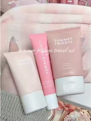 summer fridays dewy travel trip set 🌸✨ #summerfridays #lipbutter #gelcleanser #skincare #moisturizer @Summer Fridays 