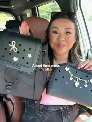 Crocs girlie bags! Mini backpack + cosmetic bag! Finally! #crocssuperbrandday #minibackpack #crocsmakeupbag #tiktokshopsummersale 