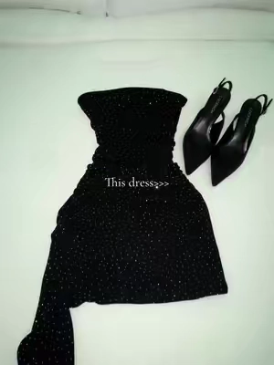 🖤 Size small, weigh 140 #fuerzaregida #birthdaydress #datedress #nightdress #blackdress 