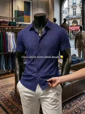 The subtle polka dots make it stand out.🌟🌟#mensfashion #menstyle #payday #summeroutfits #shirts 