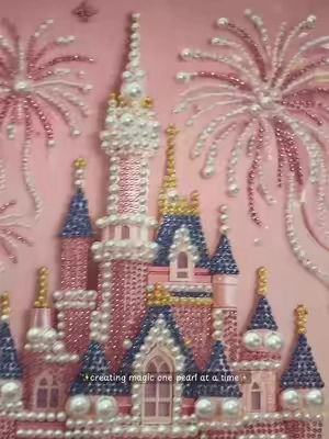 this castle pearl style diamond painting will always be my favorite! ✨ #diamondpainting #diamondart #pearl #castle #craft 