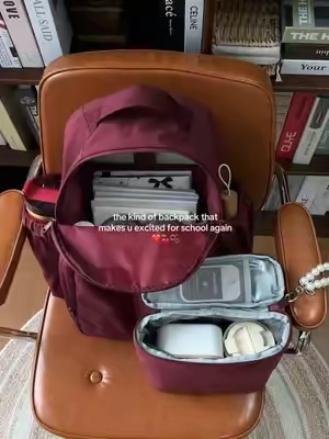 The kind of backpack that makes you excited for school again🍒✨and now on sale!#bagsmart #schoolbackpack #backtoschoolhaul #backtoschoolshopping #schoolbag 