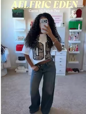i will never not love this camo tee #tiktokshopbacktoschool #outfitinspo #aelfriceden #camo 