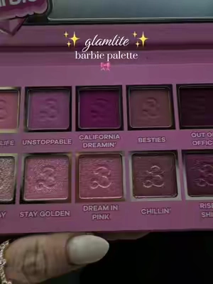 these shimmer colors are ✨stunning✨ #glamlite #barbie #barbiepalette #eyeshadow #tiktokshopcreatorpicks 