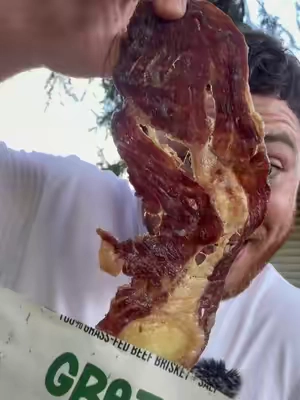 Real grass fed beef brisket and salt. That’s it. #grazly #brisket #grassfedbeef #grazlybeefbrisketslabs #tiktokshopsummersale 
