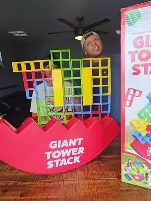 giant tower stack dont knock it over. #boardgames #familygame #viralgame #funtimes #strategygames 
