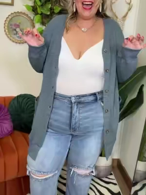 I bet this plus size cardigan sells out this fall!! I’m a size 24W and 5’6” wearing the 3X in this plus size piece! #tiktokshopcreatorpicks #tiktokshopsummersale 