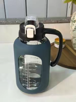 So glad I finally found a large glass water bottle! Glass is so much better. No gross plastic tasting water or chemicals leaching either. #glasswaterbottle #largewaterbottle #nontoxicwaterbottle #everydayessentials #tiktokshopstockup 