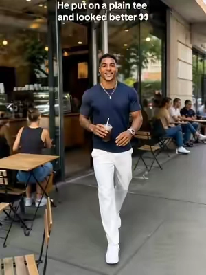 He looks so good in this tee 🤩#summeroutfits #mensfashion #SuperBrandDay #payday #OOTD 