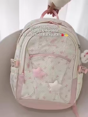 Saved my allowance for this! Waterproof, huge pockets, cute charm. Back-to-school sale – worth every penny! 🥹#backtoschool #tiktokshopbacktoschool #lovevook #backpack #schoolbag 