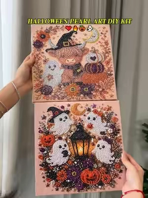 🫶🏻🎃👻 Relaxing Halloween DIY that turns tiny pearls into spooky-cute decor #DIY #giftideas2026#halloween #halloweencostume #halloweendecor