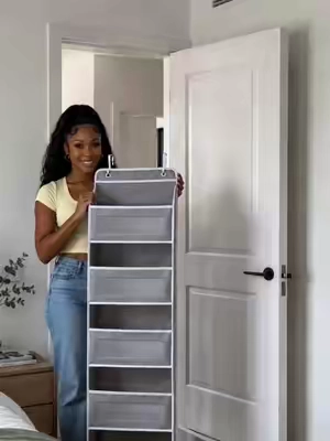 Tired of clutter taking over your space? This Over-the-Door Hanging Storage Box is your new best friend! ✨ With 4 tiers and large pockets, it’s perfect for organizing bedrooms, bathrooms, or even your pantry. It's a compact, sturdy, and lightweight solution to keep everything tidy. Transform your home with this functional space-saver. Tap to shop and get organized! #fyp #homeorganization #spacesaving #storagehacks #Moras #fyp #homeorganization #spacesaving #storagehacks #dealsforyoudays #summerwins #foryou 