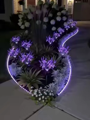I thought these might look a little too much at first… but at night they made this flower bed look so pretty 🦋💜
#solargardenlights #gardenlights #frontporchdecor #yarddecor #outdoorlights #gardenideas #homeoutside #curbappeal #butterflydecor #tiktokshopfinds
