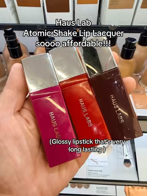 Two bold lip shades in one TikTok-exclusive duo! The HAUS LABS Atomic Shake Lip Lacquer gives intense color, a glossy finish, and a statement lip that instantly pulls your whole look together. #HausLabs #AtomicShake #LipLacquer #lipgloss #lipstick 
