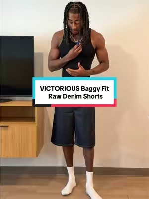 The denim is so raw and the style is so clean 😎 #rawdenim #denimshorts #baggyfit #baggydenim #tiktokshopsummersale 