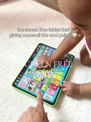 I don’t know what it is about toddlers being obsessed with tablets 😩 but this one is so cool because it’s screen free and promotes learning with three different languages. My girl is obssessed with this one. Another mommy win in the books #screenfreelearning #screenfree #toddlertablet #toddlermom