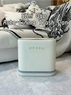 Great space-saving slim press trash bin for tight gaps!#tiktokshop #trashcan #slim #bathroom #Home 