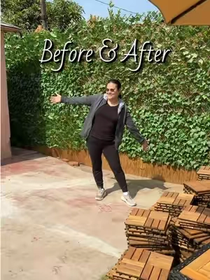 Wooden deck tiles 🪵 stylish, durable and easy to install ✨ @Yaheetech Shop  #decktiles #yaheetech #patiomakeover #patioideas #homefinds 