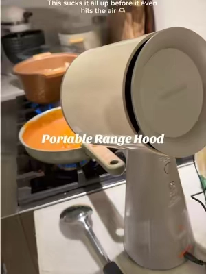 Game changer! 💯 If you have a small kitchen or even dorm room/rv, so many ways to use this exhaust fan 🙌🏼 #portablerangehood #exhaustfan #smoker #dormroom #rvliving 