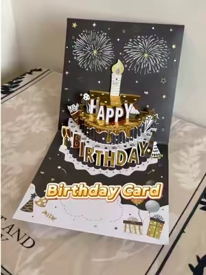 Stop buying boring paper cards! Watch what happens when you blow on this candle...#birthdaycard  #3dbirthdaycard  #popupcard  #interactivecard #tiktokshopmemorialday 