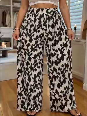 Obsessed with this casual leopard flowy bottom.#OOTD #pant #tiktokshop #womenpants #summerpants 