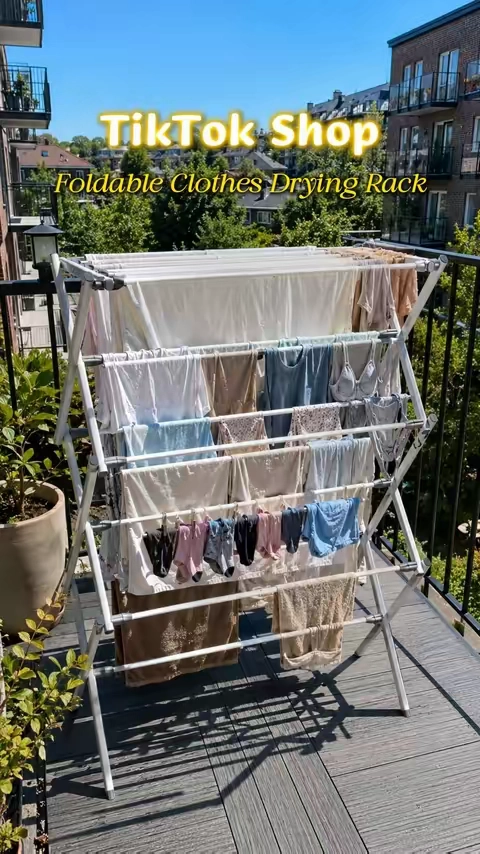 Stop Using a Dryer for Your Clothes ❌ Try This Instead#tiktokshop #laundryhack #dryingrack #homeessentials #laundryday 