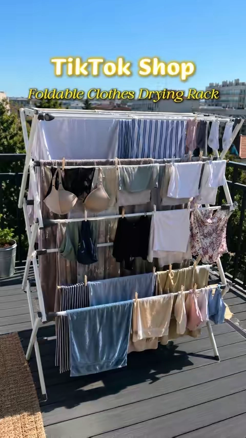 Stop Using a Dryer for Your Clothes ❌ Try This Instead#tiktokshop #laundryhack #dryingrack #homeessentials #laundryday 