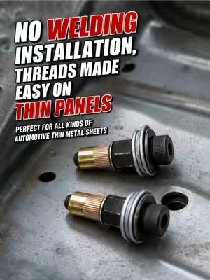 It locks tight like a metal sandwich. It grips both sides of thin metal firmly, making permanent factory-strength threads rock solid. #DIYTools #RivetNutKit #AutoDIY #MetalWorking #GarageTools      