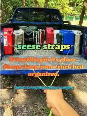 Don't let your camping gear become a mess in the truck bed. These straps keep everything in place.Massive discount.#truckbed #tiktokshop #knot #rope #summerwins 