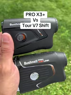 Either way these are both the best of the best! #bushnellgolf #golfrangefinder #tourv7shift #golflife #golftournament 