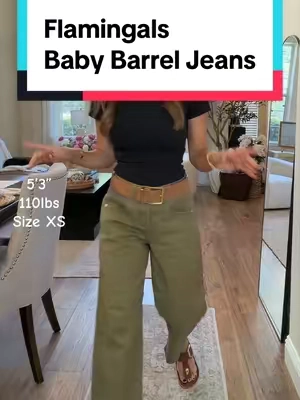 Replying to @USER80591675000000  98% Cotton  Cropped Barrel Jeans #barreljeans #jeans #petite #sizeinclusive #womensfashion @Flamingals 