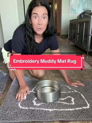 The Muddy Mat Paw Embroidery Rug has a plush one-inch chenille surface that absorbs up to five times its weight in water while helping catch mud and dirt. It works by the door, near the bath, or as a cozy pet mat, with a non-slip backing and machine-washable design for easy cleanup.  #MuddyMat #DogProducts #PetEssentials #CleanTok #TikTokShopFinds