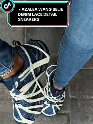 AZALEA WANG SELIE DENIM LACE DETAIL SNEAKERS ##azaleawang##chunkysneakers##sneakertok##tiktokshopcreatorpicks##sneakerhead