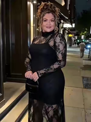 The lace overlay is giving everything it’s supposed to give tonight.🍷”✨#plussizefashion #datenightoutfit #midsizefashion  #curvyconfidence #elegantstyle