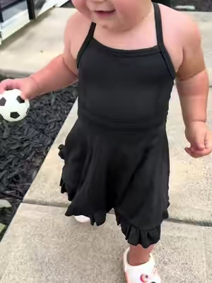 The cutest dress for any little girl! Looks just like a lululemon dress! #toddler #tennisdress #toddlerclothing #summerwins 