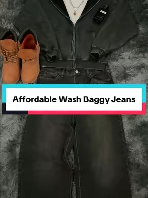 These jeans are a must I’m 5’8” 140lbs wearing size 30x30 for reference 💯 #denimstartshere #mensfashion #baggyjeans #backtoschooloutfit #outfitinspo 