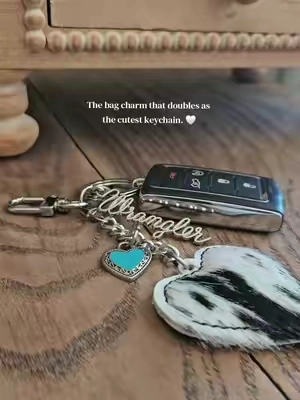 Hear me out.. it makes a really great Keychain too 🖤🖤 #WranglerStyle #WesternAccessories #CowhideStyle #WesternFashion #TikTokShopFinds 