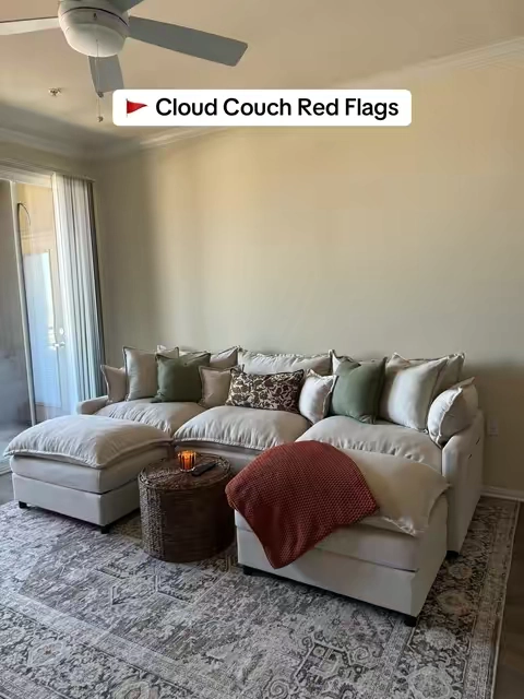 Love my cloud couch sm 🥰 #cloudcouch #affordablefurniture #homefinds #cozyhome 