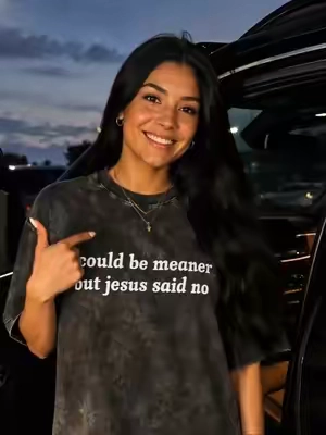 I could be meaner but Jesus said no☺️ #christianapparel #christiantiktok #christiantshirts #christianstreetwear 
