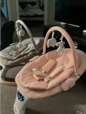 This baby swing is definitely making life a little easier. 💕✨ #TikTokShop #BabySwing #NewbornEssentials #BabyMustHaves #twinnieces          