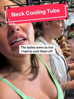 Great way to keep cool with a cooling neck tube!! #coolingnecktube #overheated #summerheat #icecold #neckcooling 