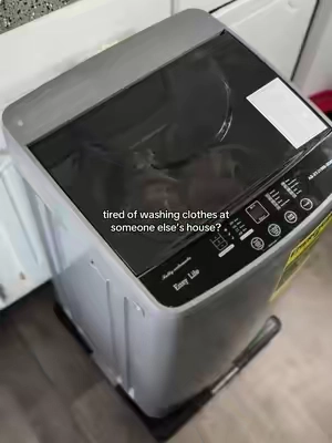 This portable washer has been one of the best purchases I’ve made for apartment living. It’s saved me so many trips to the laundromat and made doing laundry so much easier from home. #PortableWasher #ApartmentLiving #LaundryHack #HomeEssentials #TikTokShopFinds