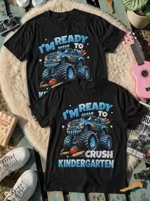 I'M Ready to Crush Kindergarten First Day of Boys T-Shirt #kindergarten #forkids #vintage #OOTD #tiktokmademebuyit 